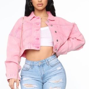 Baby Pink Demin Crop jacket